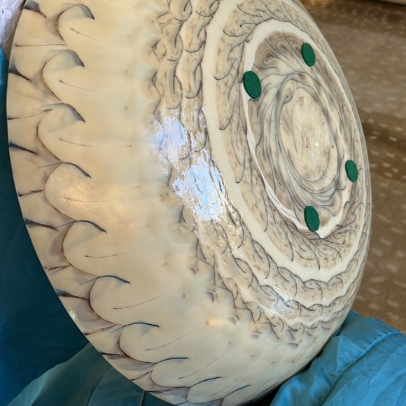 Yalos Casa Murano art glass 20 inch nautilus bowl - Picture 3 of 6